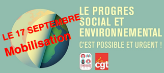 Mobilisation interprofessionnelle à l'appel de la CGT, le 17 septembre.